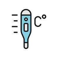 Thermometer icon emphasizes temperature check-ups and health awareness perfect for disease prevention campaigns and health visuals vector