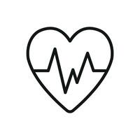 Heart with pulse icon highlights heartbeat monitoring and care perfect for health apps and wellness visuals vector