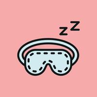 Sleep mask icon conveys peaceful sleep and recovery ideal for wellness programs and World Health Day visuals vector