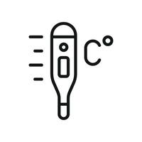 Thermometer icon symbolizes temperature control and illness detection ideal for medical awareness and health education vector
