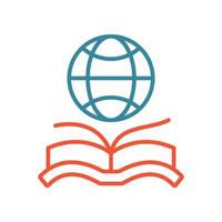 Book with world globe icon conveys global learning and intellectual growth perfect for international education and awareness materials vector
