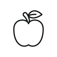 Apple fruit icon represents vitality, wellness, and balanced diet ideal for health apps and nutritional branding vector
