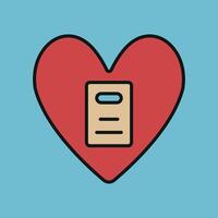 Books forming heart shape icon conveys appreciation for books and learning perfect for school events and reading awareness vector
