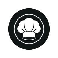 Chef hat and plate set icon showcases food preparation and elegant table settings, perfect for restaurant menus and cooking tutorials vector