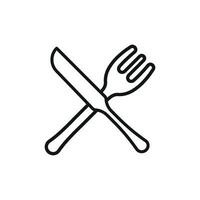 Fork and knife icon reflects the art of eating and food enjoyment, ideal for hospitality branding and dining events vector