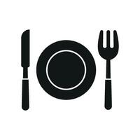 Fork knife and plate icon set shows cooking preparation and dining moments ideal for chef branding and cooking guides vector