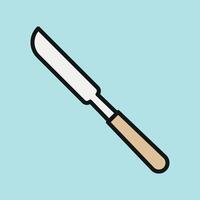 Knife icon represents cutting tools, tableware essentials, and culinary precision in every meal prep and kitchen task vector