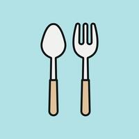 Spoon and fork icon symbolizes essential tableware for balanced meals perfect for healthy eating campaigns vector