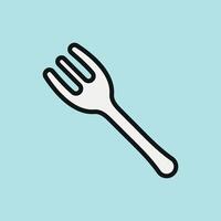 Fork icon symbolizes mealtime tools, ideal for culinary illustrations and food service branding vector