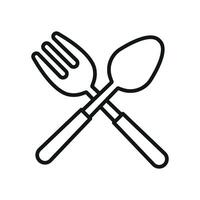 Spoon and fork icon reflects table etiquette and functional design ideal for culinary blogs and recipe content vector