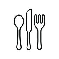 Spoon fork and knife icon highlights dining functionality and meal preparation ideal for kitchen branding and lifestyle graphics vector