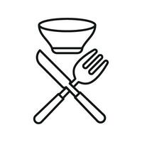 Knife fork and bowl set icon reflects everyday dining culture and meal enjoyment perfect for lifestyle blogs and cooking tutorials vector