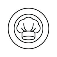 Chef hat and plate set icon reflects the passion for cooking, creative meal preparation, and table presentation, ideal for food-related blogs and promotions vector