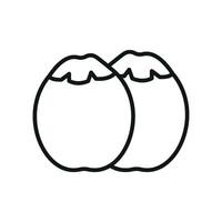 Coconut icon highlights a fresh, natural fruit with a distinct shell, perfect for vegan, gluten-free, and dairy-free recipes vector