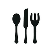 Spoon fork and knife icon emphasizes clean design and table etiquette suitable for cafes, catering, and cooking tutorials vector