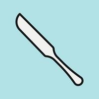 Knife icon highlights culinary focus, slicing skills, and practical use in home kitchens and professional settings vector