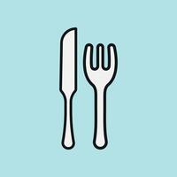Fork and knife icon illustrates classic tableware for balanced meals, ideal for nutrition apps and healthy eating guides vector