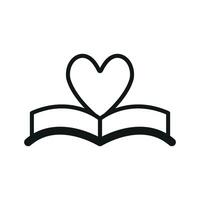 Books forming heart shape icon represents heartwarming passion for books and reading perfect for cultural events and educational content vector