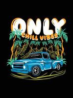 summer vibes tshirt design colorfull illustation vector