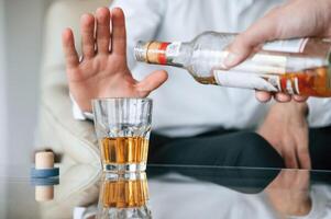Man, is rejected alcohol. No more drinking photo