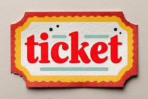 Retro ticket representing access, entertainment, and events photo