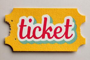 Retro ticket representing access and entertainment events photo