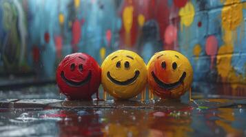 Lively emoticon set featuring a variety of smiling faces photo