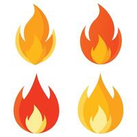 Fire Flame Icon Set vector