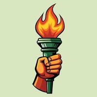 Burning Torch Flame Illustration vector