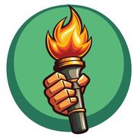 Bright Torch with Flames Design vector