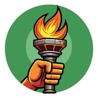 Classic Flaming Torch Icon vector