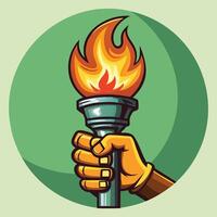 Glowing Fire Torch Artwork vector