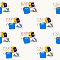 Seamless pattern with gym inventory elements and lettering vector