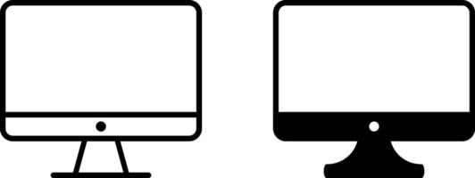 Monitor pc icon set. computer screen symbol. Digital device sign. Responsive web design vector