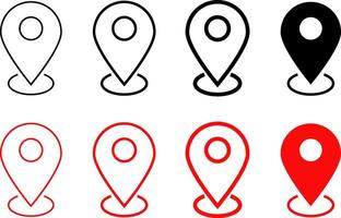 location icon set. pin icons. position symbol. Map sign vector