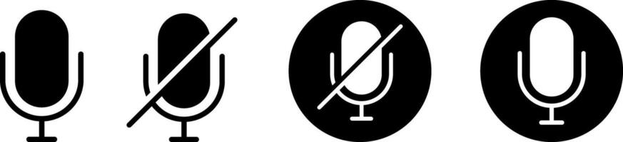 mute and unmute Microphone icon set. public speaker. Audio sign collection. Vocal signs. voice icon symbol buttons vector