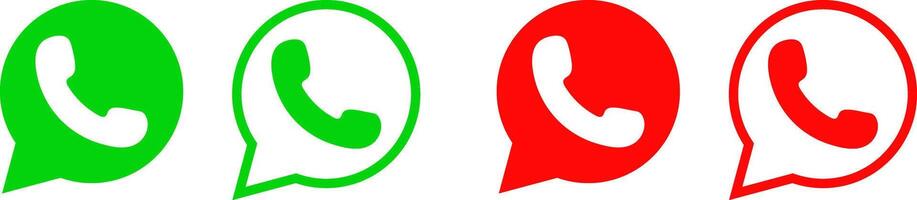 phone icons collection. Contact us symbol. Call sign. Accept and decline icons vector