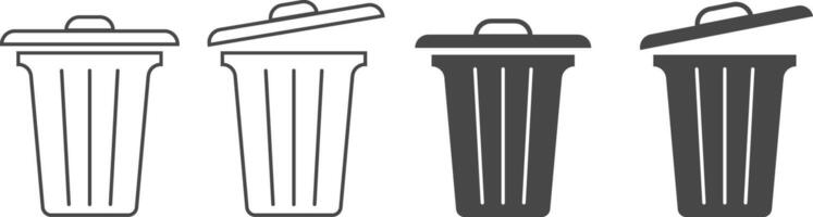 recycle bin icon set. Delete icons. trash sign. Basket or remove symbol vector