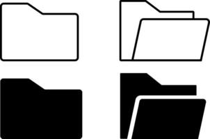 Folder icon set. Documents directory. Desktop icons. My computer PC shortcut signs. New eleven inspired vector