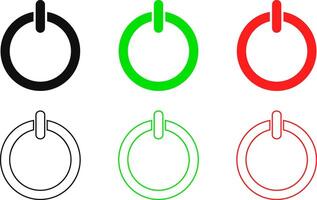 On off icon set. power buttons. Start Push Power Button. Interface switch concept vector