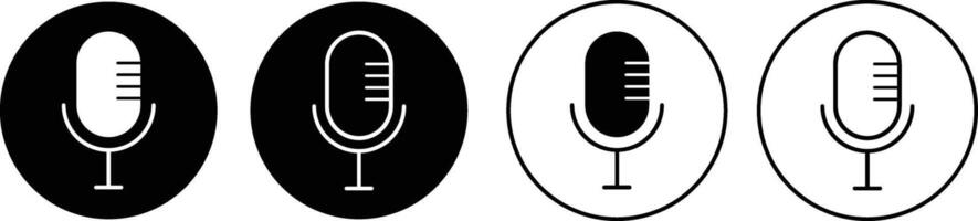 Microphone icon set. public speaker. Vocal signs. voice icon symbol buttons. Audio sign collection vector
