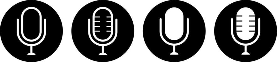 Microphone icon set. public speaker. Audio sign collection. Vocal signs. voice icon symbol buttons vector