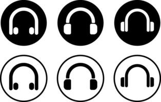 collection of headphone icons. Headset icons. customer service. technical support vector