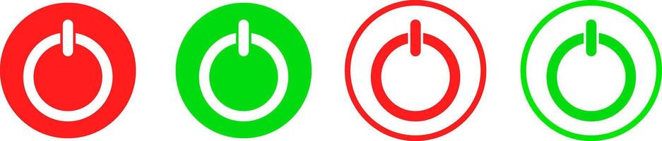 On off icons set. power buttons. Start Push Power Button. Interface switch concept vector
