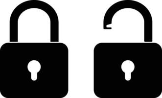 padlock icon set. security symbol. open and closed sign. Open and Closed Icons vector