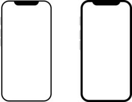 Realistic smartphone icon set. Phone display with white screen. Cellphone icons Collection. mobile concept and web designs vector