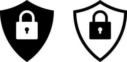 shield security icon set. digital protection lock icons. encrypted padlock signs. cyber protection and privacy vector