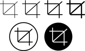 crop icon set button. user interface outline icons. Editable tool signs. Picture crops photo vector