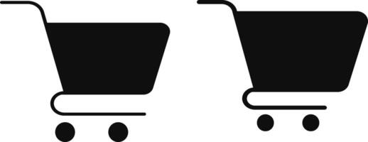 Shopping cart icons set. Full and empty symbol. shop and sale. Web store shop icons. clip art trolly design vector