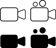 camera icon set. turn mobile quiet. sound, mute sign. Social media elements vector